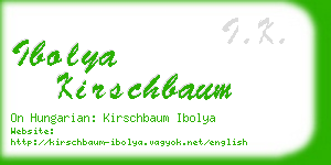 ibolya kirschbaum business card